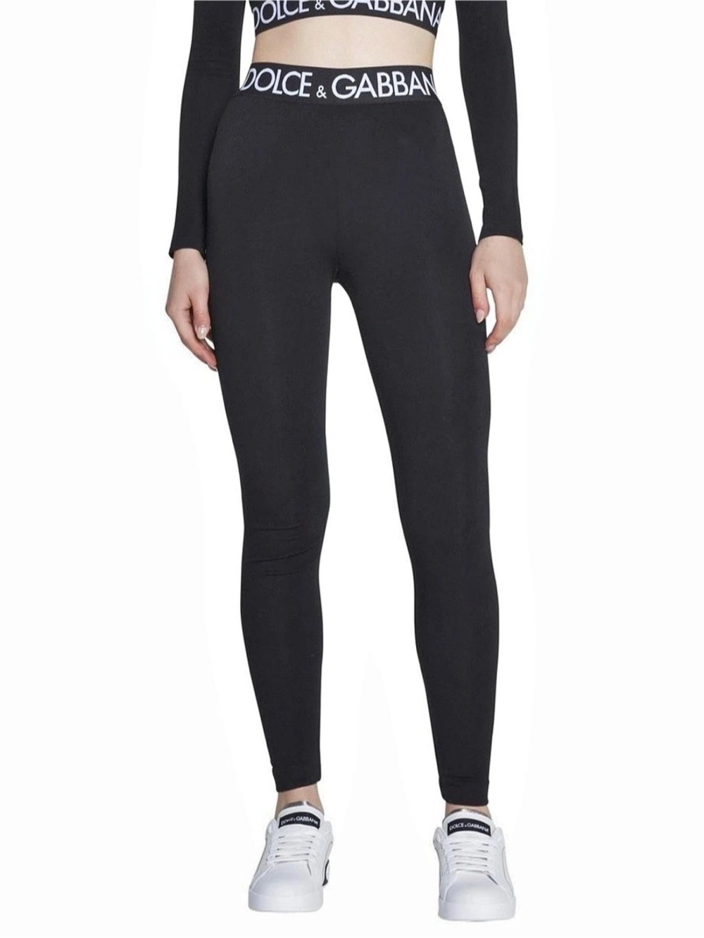 Dolce & Gabbana Black Leggings with Branded Elastic Band Size 42/S